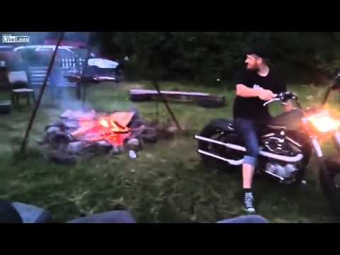 Harley Davidson ile mangal körüklemek